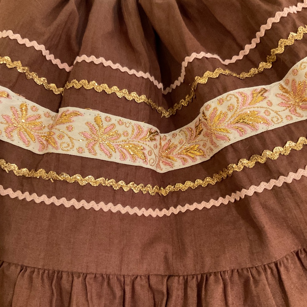 Vintage Peggy Lee brown and pink collared dress - Picture 6 of 11